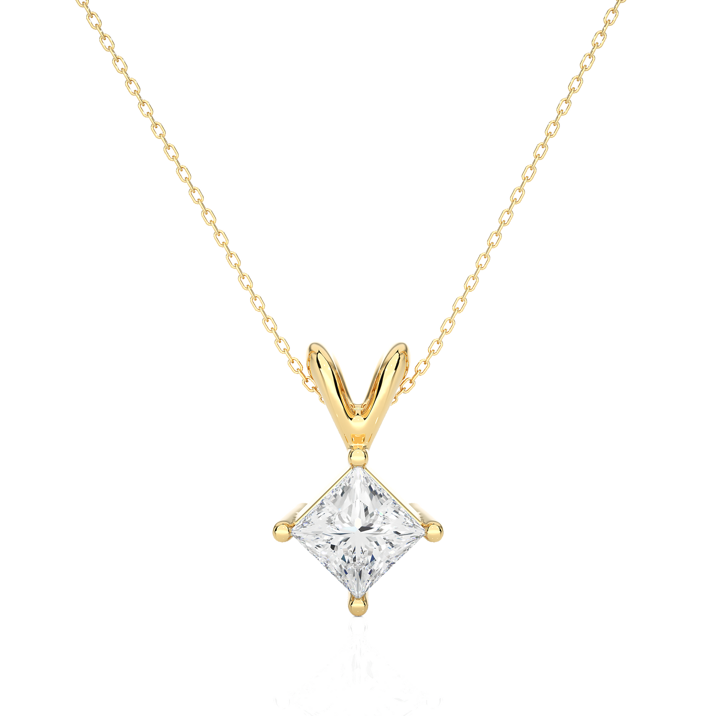 Elegant 0.50 Carat Diamond Solitiare Pendant Necklace Minimalist Gold Jewelry for Her - HIGHCARAT DIAMONDS