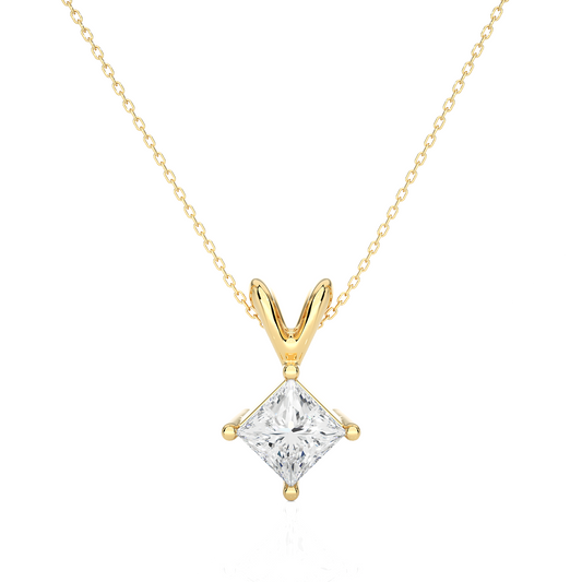 Elegant 0.50 Carat Diamond Solitiare Pendant Necklace Minimalist Gold Jewelry for Her - HIGHCARAT DIAMONDS