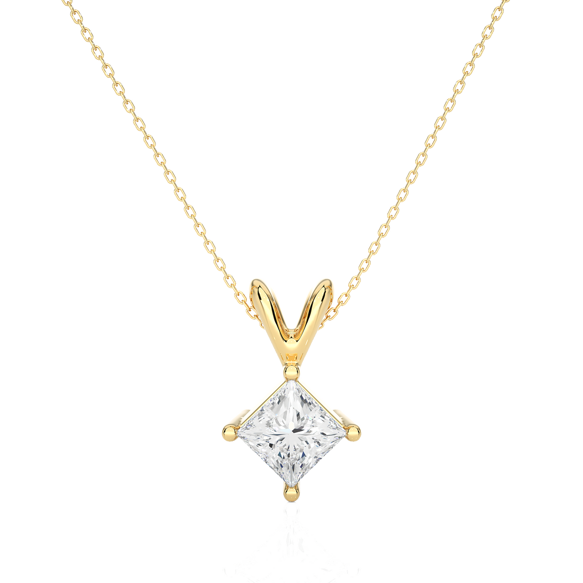 Elegant 0.50 Carat Diamond Solitiare Pendant Necklace Minimalist Gold Jewelry for Her - HIGHCARAT DIAMONDS