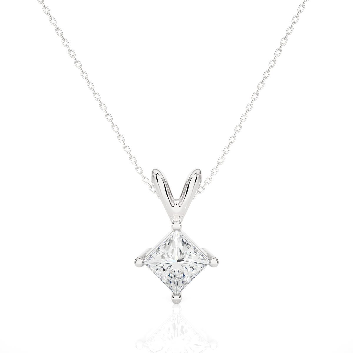 Elegant 0.50 Carat Diamond Solitiare Pendant Necklace Minimalist Gold Jewelry for Her - HIGHCARAT DIAMONDS
