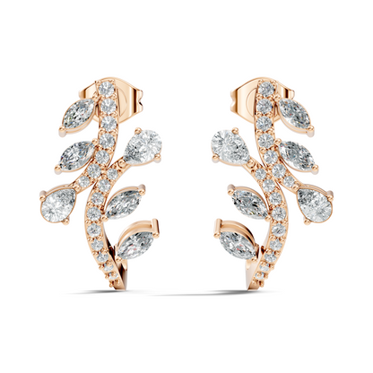 Unique Marquise Or Pear Shape Lab Grown & Natural Diamond 14K Solid Yellow Gold Elegance Vintage Affordable daily wearing earring for women's - HIGHCARAT DIAMONDS