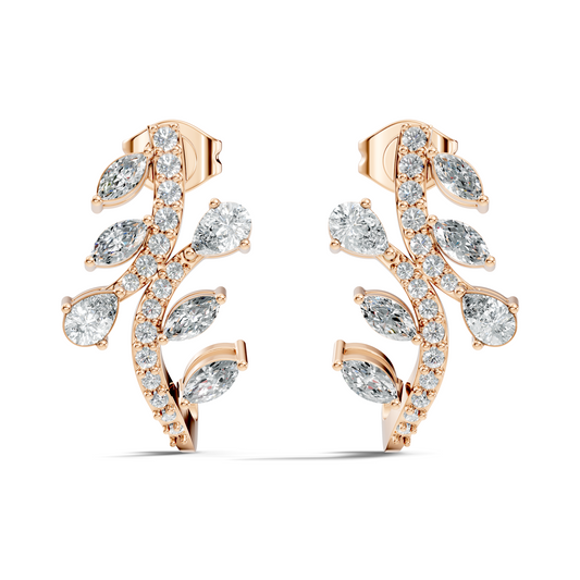 Unique Marquise Or Pear Shape Lab Grown & Natural Diamond 14K Solid Yellow Gold Elegance Vintage Affordable daily wearing earring for women's - HIGHCARAT DIAMONDS
