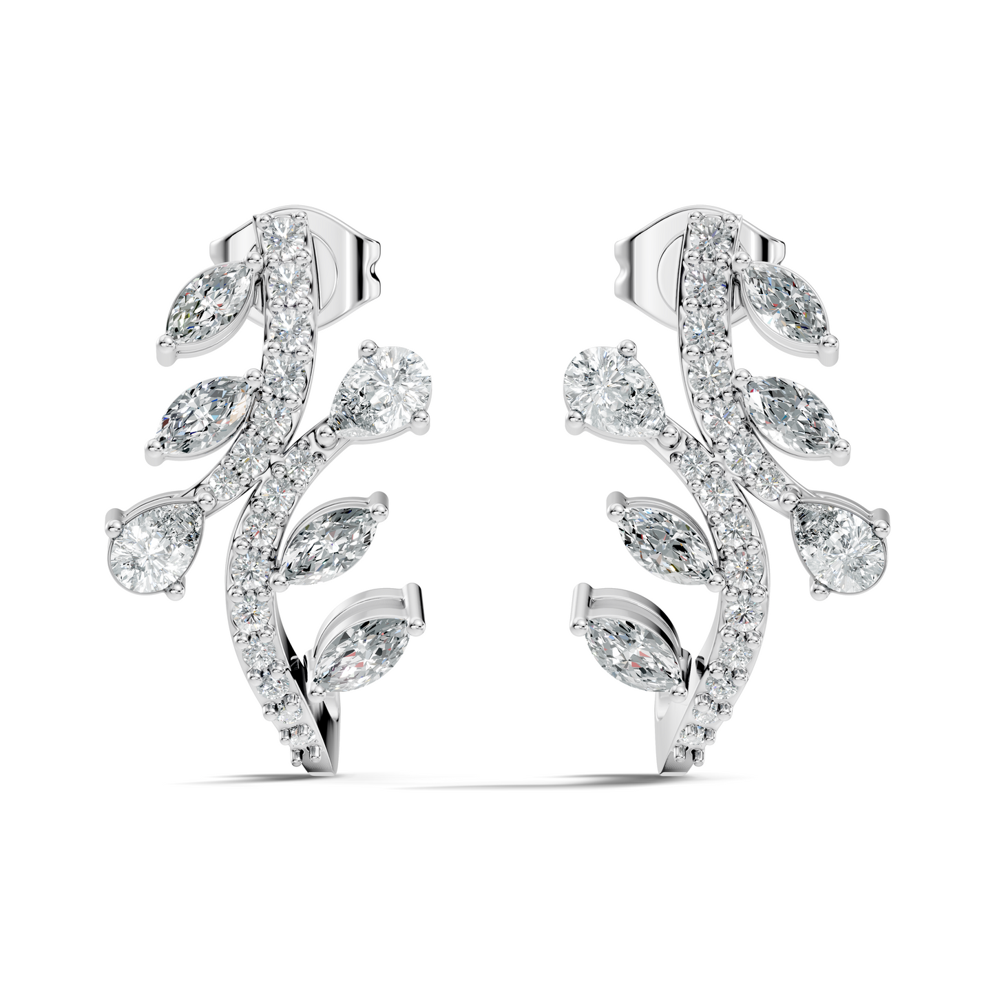 Unique Marquise Or Pear Shape Lab Grown & Natural Diamond 14K Solid Yellow Gold Elegance Vintage Affordable daily wearing earring for women's - HIGHCARAT DIAMONDS
