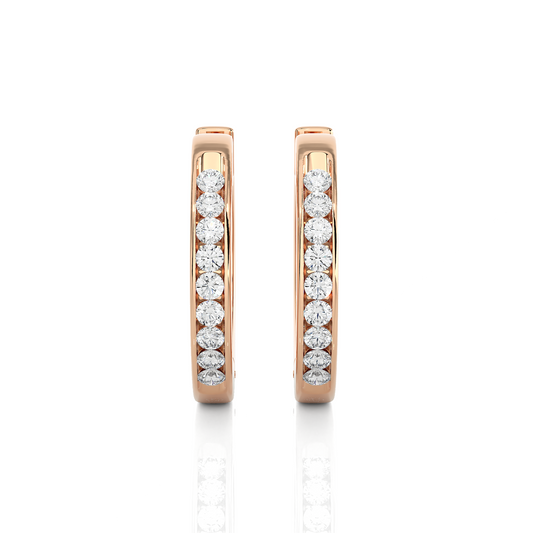 0.52 Carat Diamond Huggie Hoop Earrings For Women's Elegant Everyday Sparkle - HIGHCARAT DIAMONDS