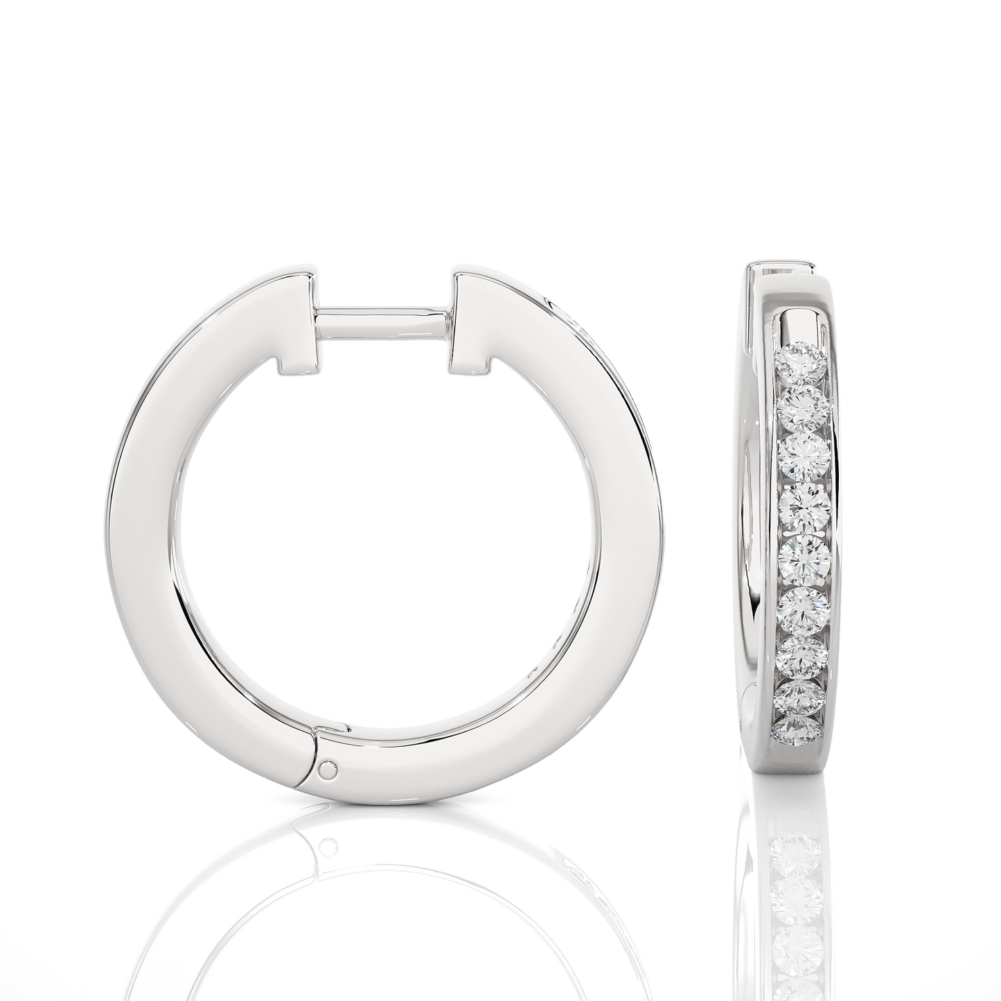 0.52 Carat Diamond Huggie Hoop Earrings For Women's Elegant Everyday Sparkle