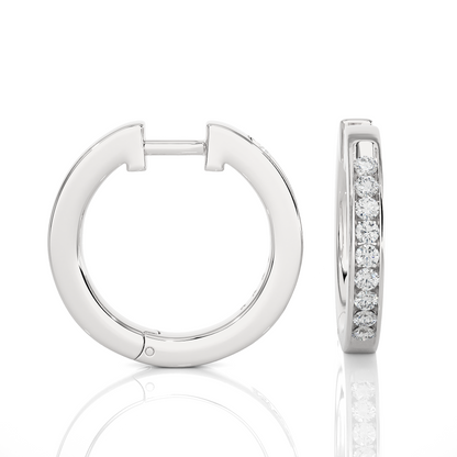 0.52 Carat Diamond Huggie Hoop Earrings For Women's Elegant Everyday Sparkle