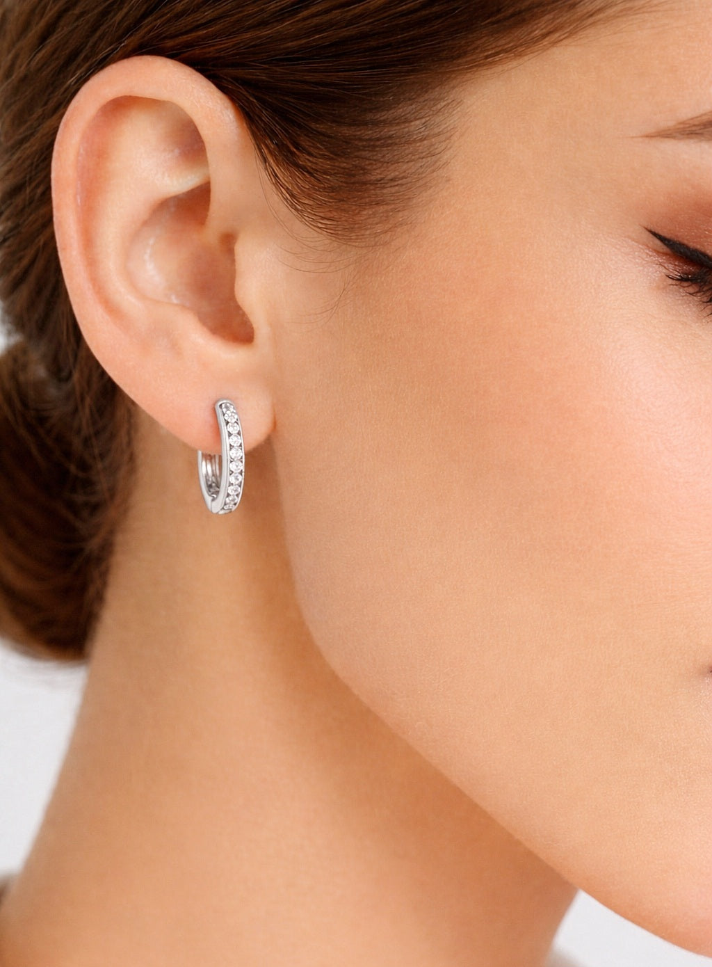 0.52 Carat Diamond Huggie Hoop Earrings For Women's Elegant Everyday Sparkle - HIGHCARAT DIAMONDS #wearthelook