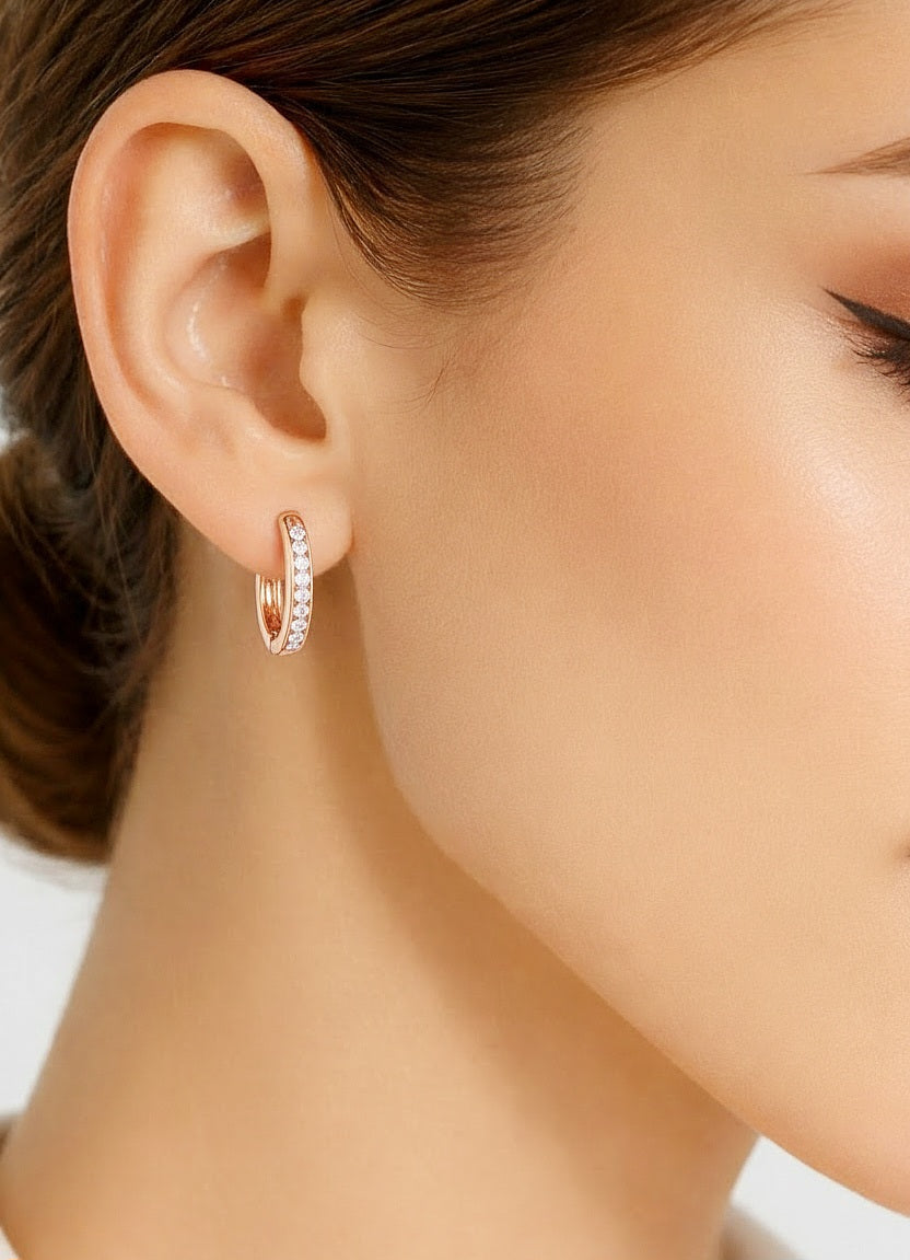 0.52 Carat Diamond Huggie Hoop Earrings For Women's Elegant Everyday Sparkle - HIGHCARAT DIAMONDS #wearthelook