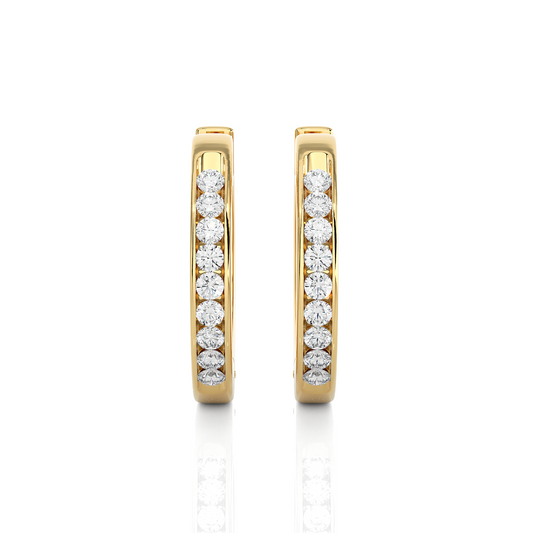 0.52 Carat Diamond Huggie Hoop Earrings For Women's Elegant Everyday Sparkle - HIGHCARAT DIAMONDS