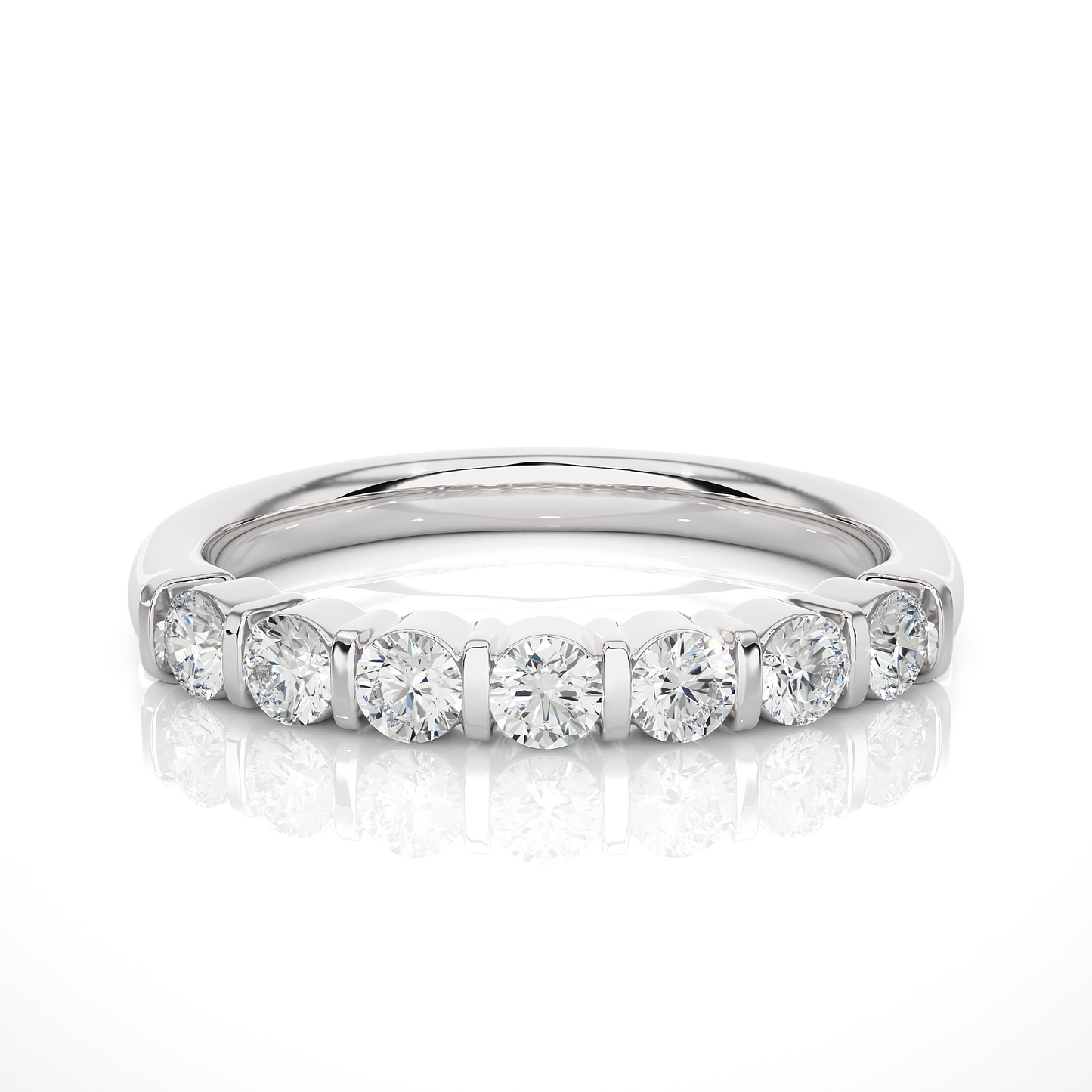 0.52 CT Elegant Diamond Eternity Wedding Band with Sustainable Labgrown Diamonds - HIGHCARAT DIAMONDS