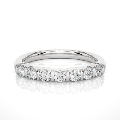 0.52 CT Elegant Diamond Eternity Wedding Band with Sustainable Labgrown Diamonds - HIGHCARAT DIAMONDS