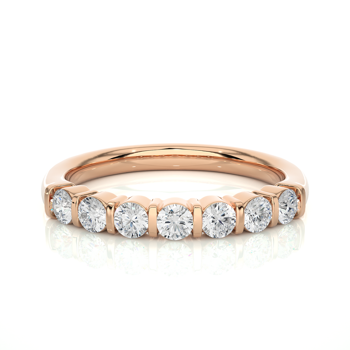 0.52 CT Elegant Diamond Eternity Wedding Band with Sustainable Labgrown Diamonds - HIGHCARAT DIAMONDS