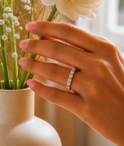 0.52 CT Elegant Diamond Eternity Wedding Band with Sustainable Labgrown Diamonds - HIGHCARAT DIAMONDS