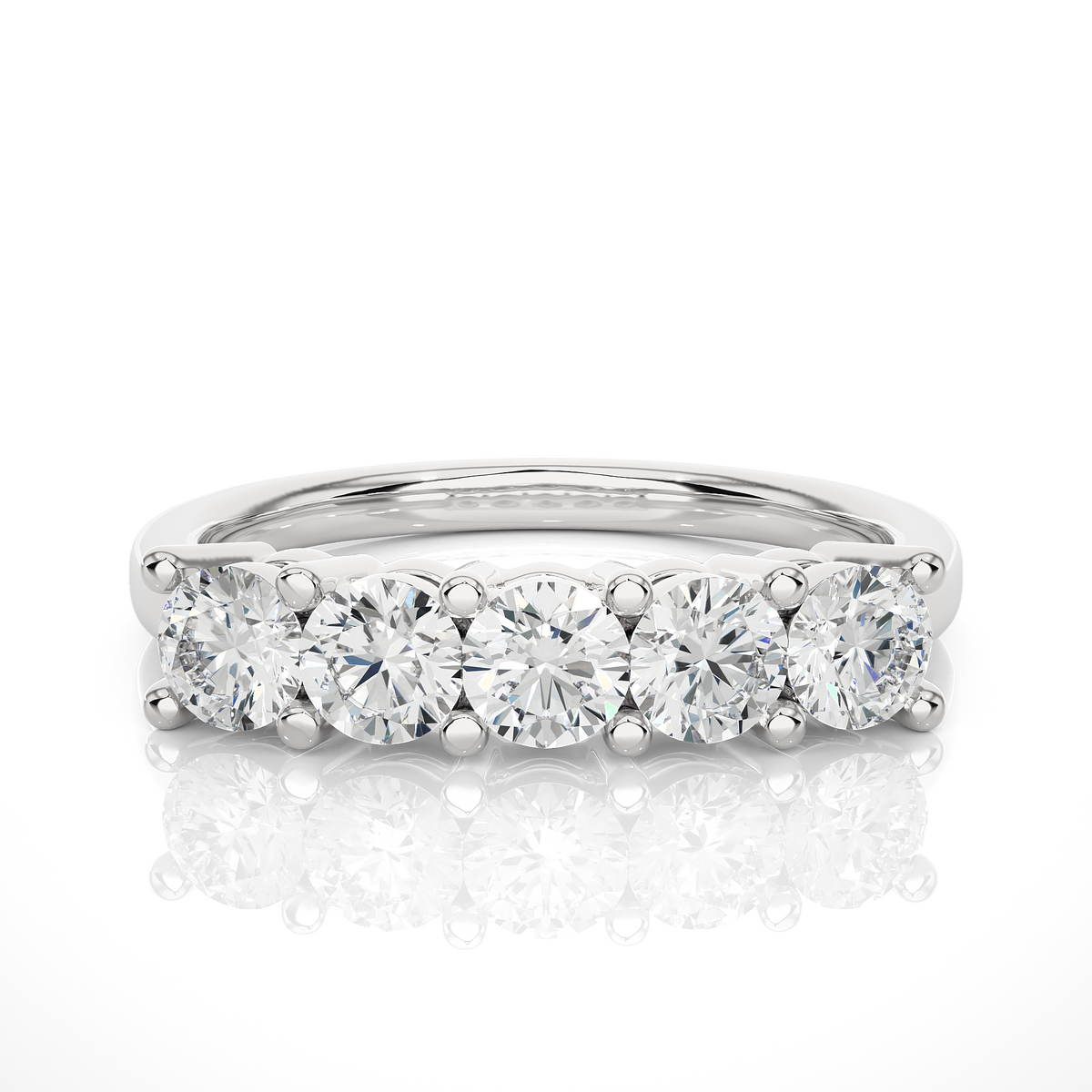Labgrown 0.52 CT Round Cut Diamond Band Half Eternity Engagement Band For Her - HIGHCARAT DIAMONDS
