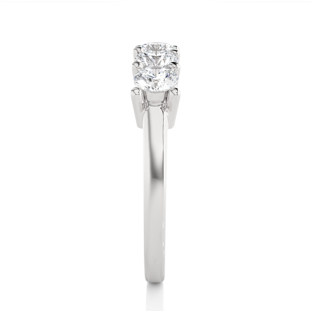 Labgrown 0.52 CT Round Cut Diamond Band Half Eternity Engagement Band For Her - HIGHCARAT DIAMONDS
