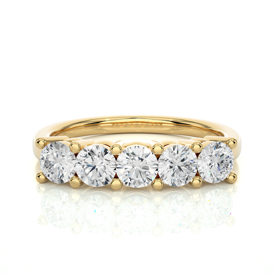 Labgrown 0.52 CT Round Cut Diamond Band Half Eternity Engagement Band For Her - HIGHCARAT DIAMONDS