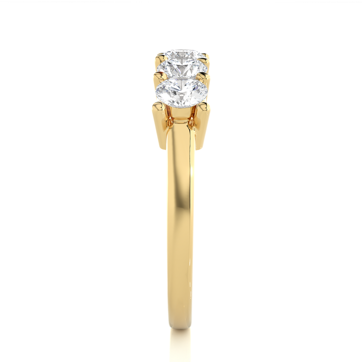 Labgrown 0.52 CT Round Cut Diamond Band Half Eternity Engagement Band For Her - HIGHCARAT DIAMONDS