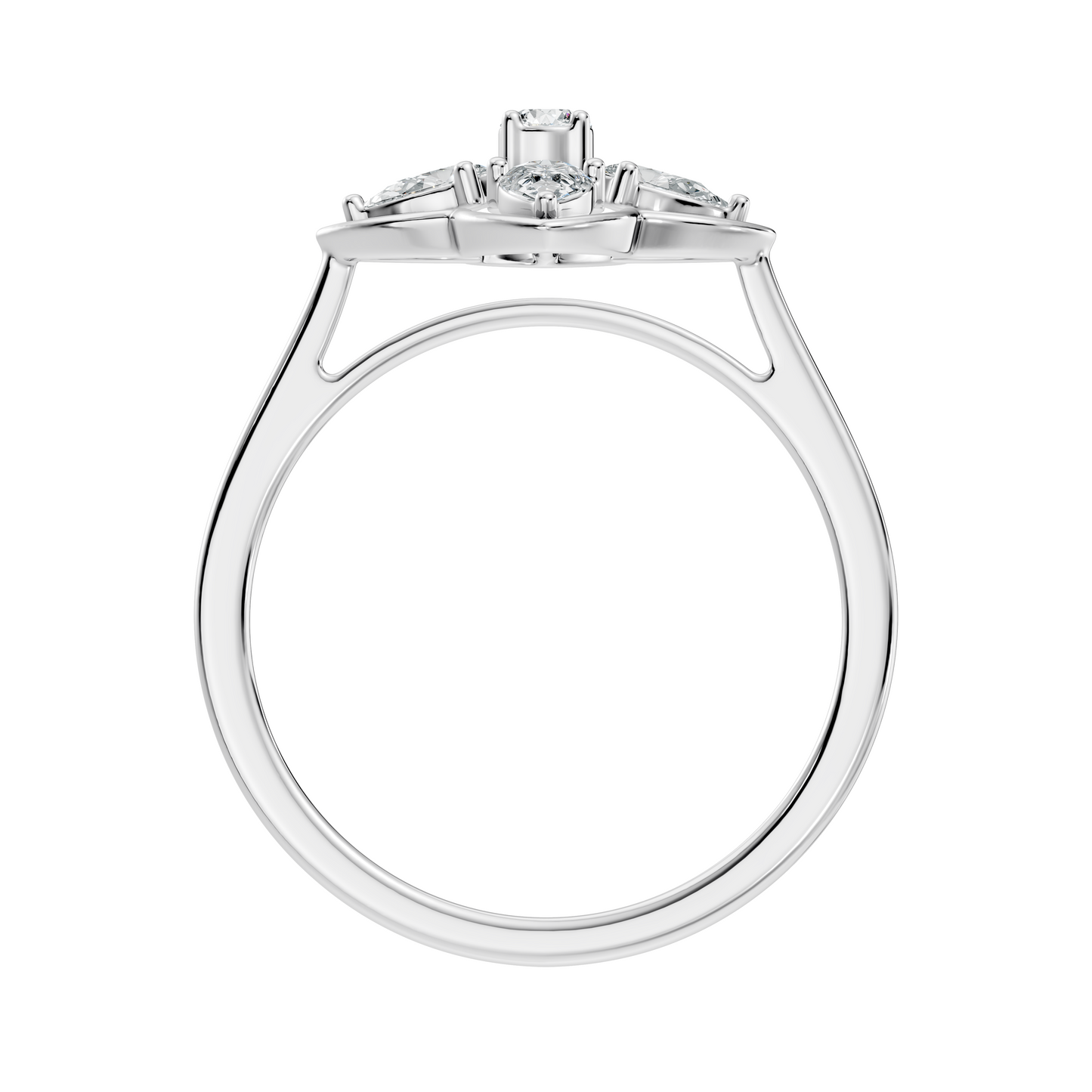 Pear and Round Cut High Quality Lab Grown Diamond Unique Art Deco Vintage Stacking Ring For Her - HIGHCARAT DIAMONDS