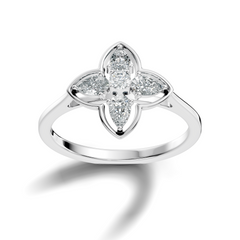 Pear and Round Cut High Quality Lab Grown Diamond Unique Art Deco Vintage Stacking Ring For Her - HIGHCARAT DIAMONDS