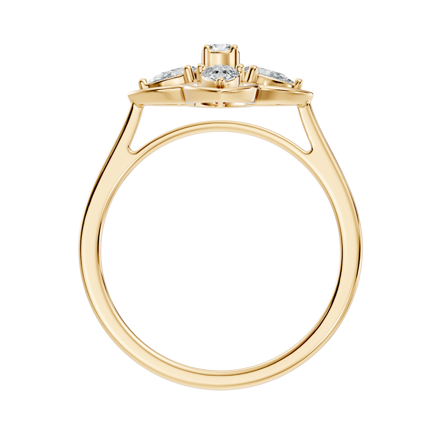 Pear and Round Cut High Quality Lab Grown Diamond Unique Art Deco Vintage Stacking Ring For Her - HIGHCARAT DIAMONDS