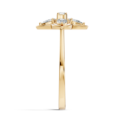 Pear and Round Cut High Quality Lab Grown Diamond Unique Art Deco Vintage Stacking Ring For Her - HIGHCARAT DIAMONDS