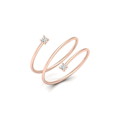 0.60 CT Twisted Round Diamond Band Ring for Women in 14KT Gold Anniversary Gift Lab Grown or Natural - HIGHCARAT DIAMONDS