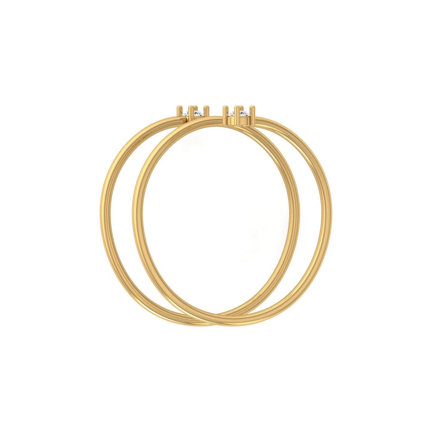 0.60 CT Twisted Round Diamond Band Ring for Women in 14KT Gold Anniversary Gift Lab Grown or Natural - HIGHCARAT DIAMONDS