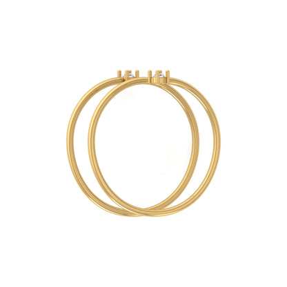 0.60 CT Twisted Round Diamond Band Ring for Women in 14KT Gold Anniversary Gift Lab Grown or Natural - HIGHCARAT DIAMONDS