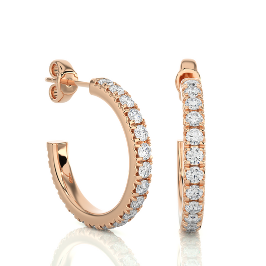 0.70 CT Round Cut Dainty Diamond Huggie Earrings Perfect Gift For Her - HIGHCARAT DIAMONDS
