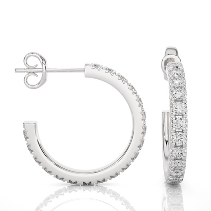 0.70 CT Round Cut Dainty Diamond Huggie Earrings Perfect Gift For Her - HIGHCARAT DIAMONDS