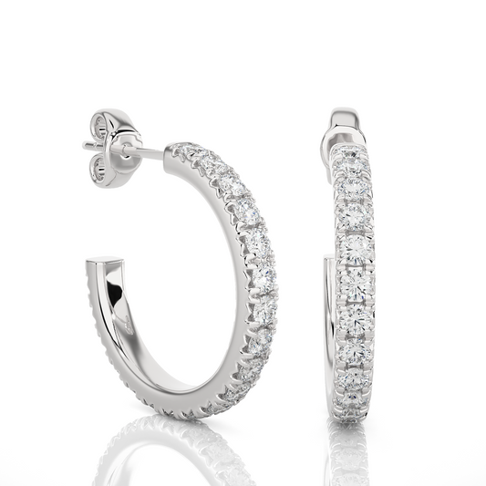 0.70 CT Round Cut Dainty Diamond Huggie Earrings Perfect Gift For Her - HIGHCARAT DIAMONDS