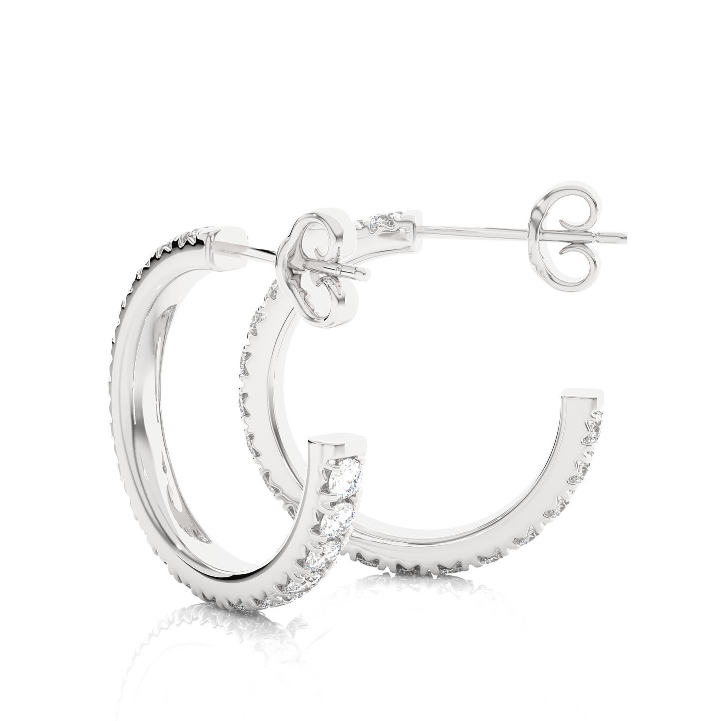 0.70 CT Round Cut Dainty Diamond Huggie Earrings Perfect Gift For Her - HIGHCARAT DIAMONDS