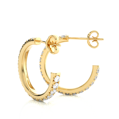 0.70 CT Round Cut Dainty Diamond Huggie Earrings Perfect Gift For Her - HIGHCARAT DIAMONDS