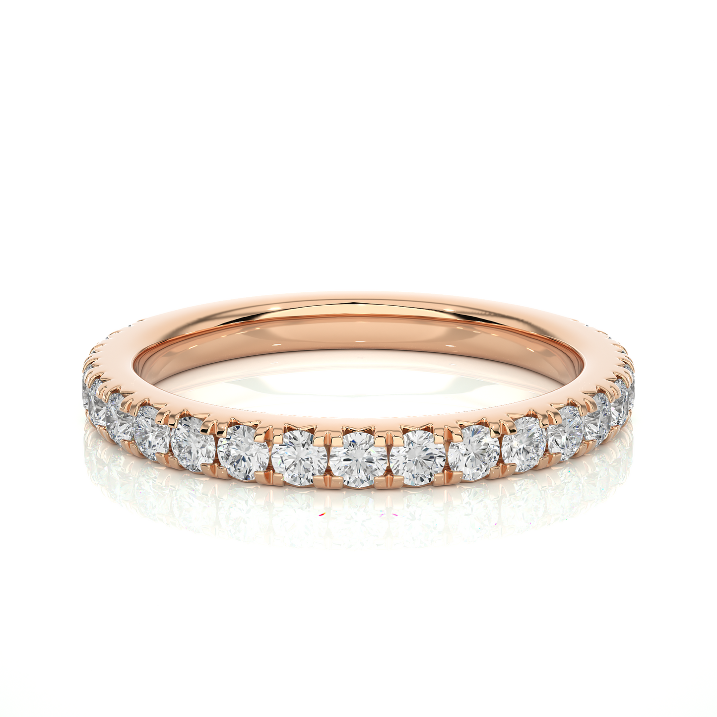 0.73 CT Round Cut Elegant Prong Set Labgrown Or Natural Diamond Wedding Band For Women's - HIGHCARAT DIAMONDS