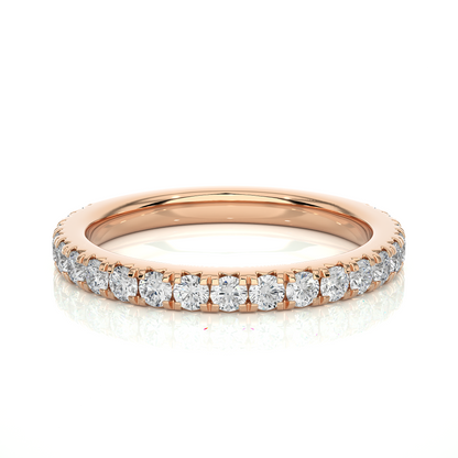 0.73 CT Round Cut Elegant Prong Set Labgrown Or Natural Diamond Wedding Band For Women's - HIGHCARAT DIAMONDS