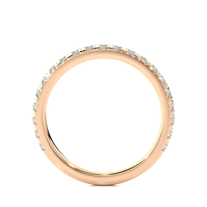 0.73 CT Round Cut Elegant Prong Set Labgrown Or Natural Diamond Wedding Band For Women's - HIGHCARAT DIAMONDS
