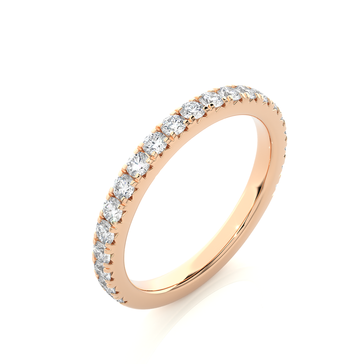 0.73 CT Round Cut Elegant Prong Set Labgrown Or Natural Diamond Wedding Band For Women's - HIGHCARAT DIAMONDS