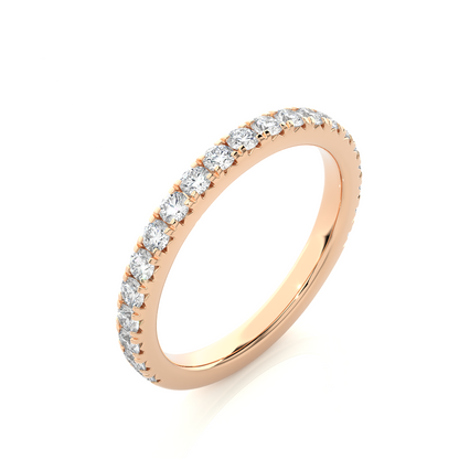 0.73 CT Round Cut Elegant Prong Set Labgrown Or Natural Diamond Wedding Band For Women's - HIGHCARAT DIAMONDS