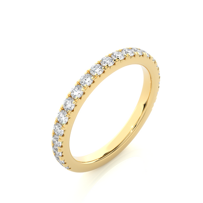 0.73 CT Round Cut Elegant Prong Set Labgrown Or Natural Diamond Wedding Band For Women's - HIGHCARAT DIAMONDS