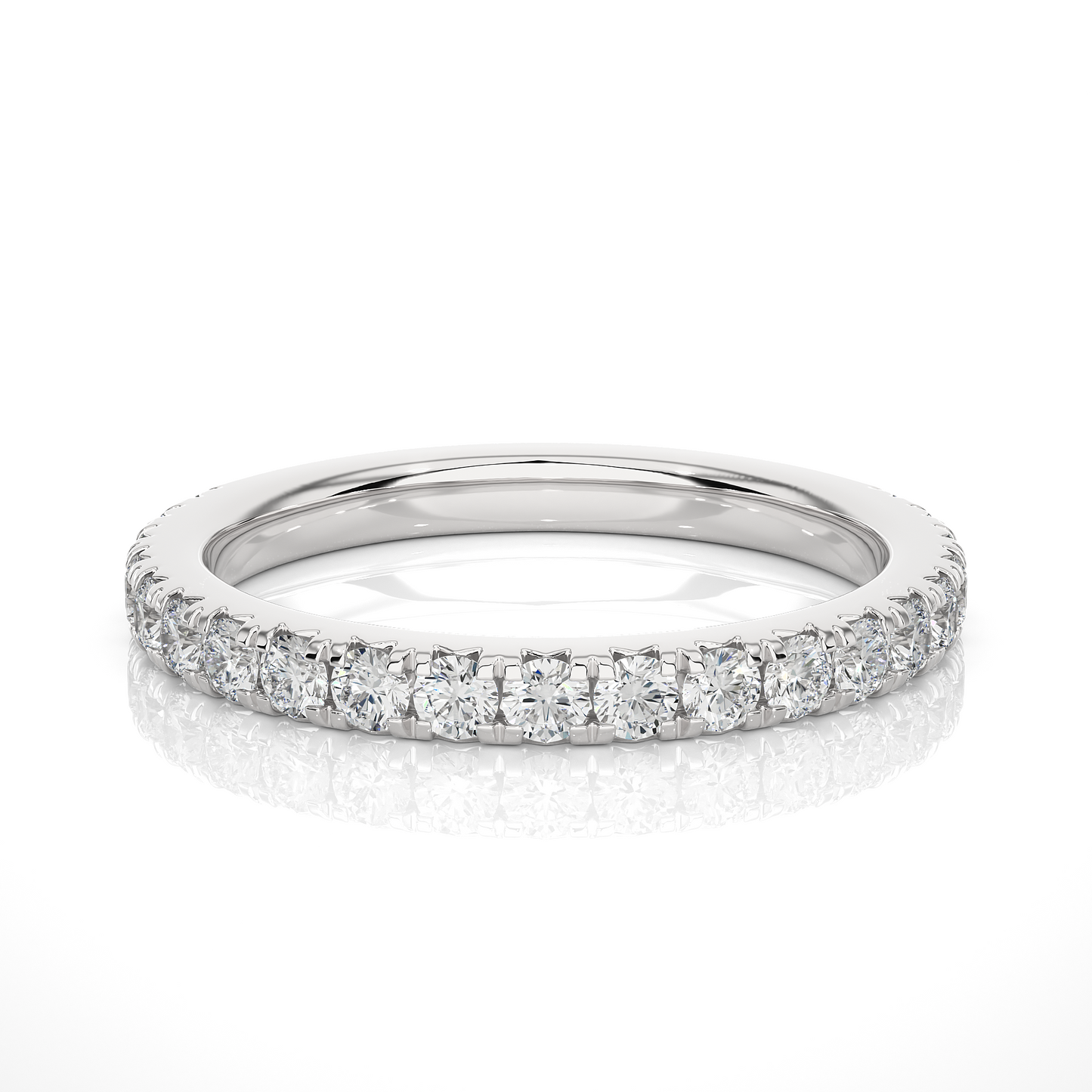 0.73 CT Round Cut Elegant Prong Set Labgrown Or Natural Diamond Wedding Band For Women's - HIGHCARAT DIAMONDS