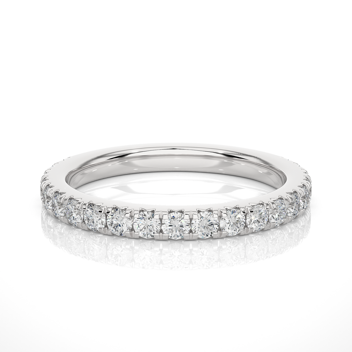 0.73 CT Round Cut Elegant Prong Set Labgrown Or Natural Diamond Wedding Band For Women's - HIGHCARAT DIAMONDS