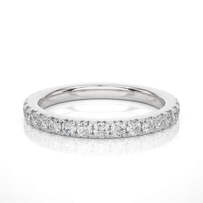 0.73 CT Round Cut Elegant Prong Set Labgrown Or Natural Diamond Wedding Band For Women's - HIGHCARAT DIAMONDS