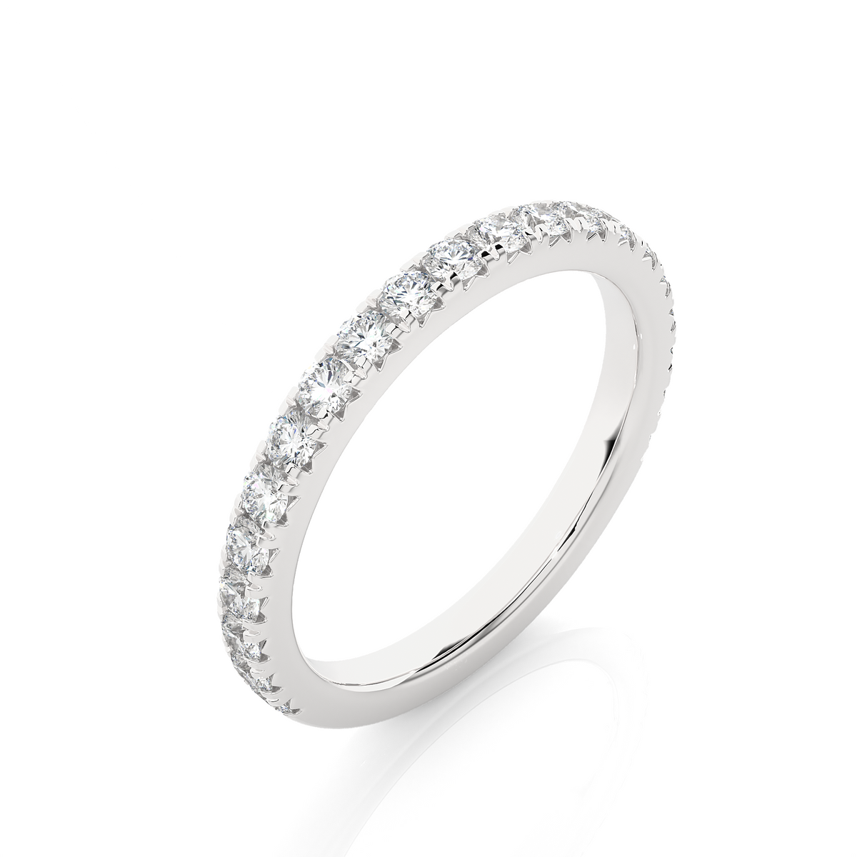0.73 CT Round Cut Elegant Prong Set Labgrown Or Natural Diamond Wedding Band For Women's - HIGHCARAT DIAMONDS