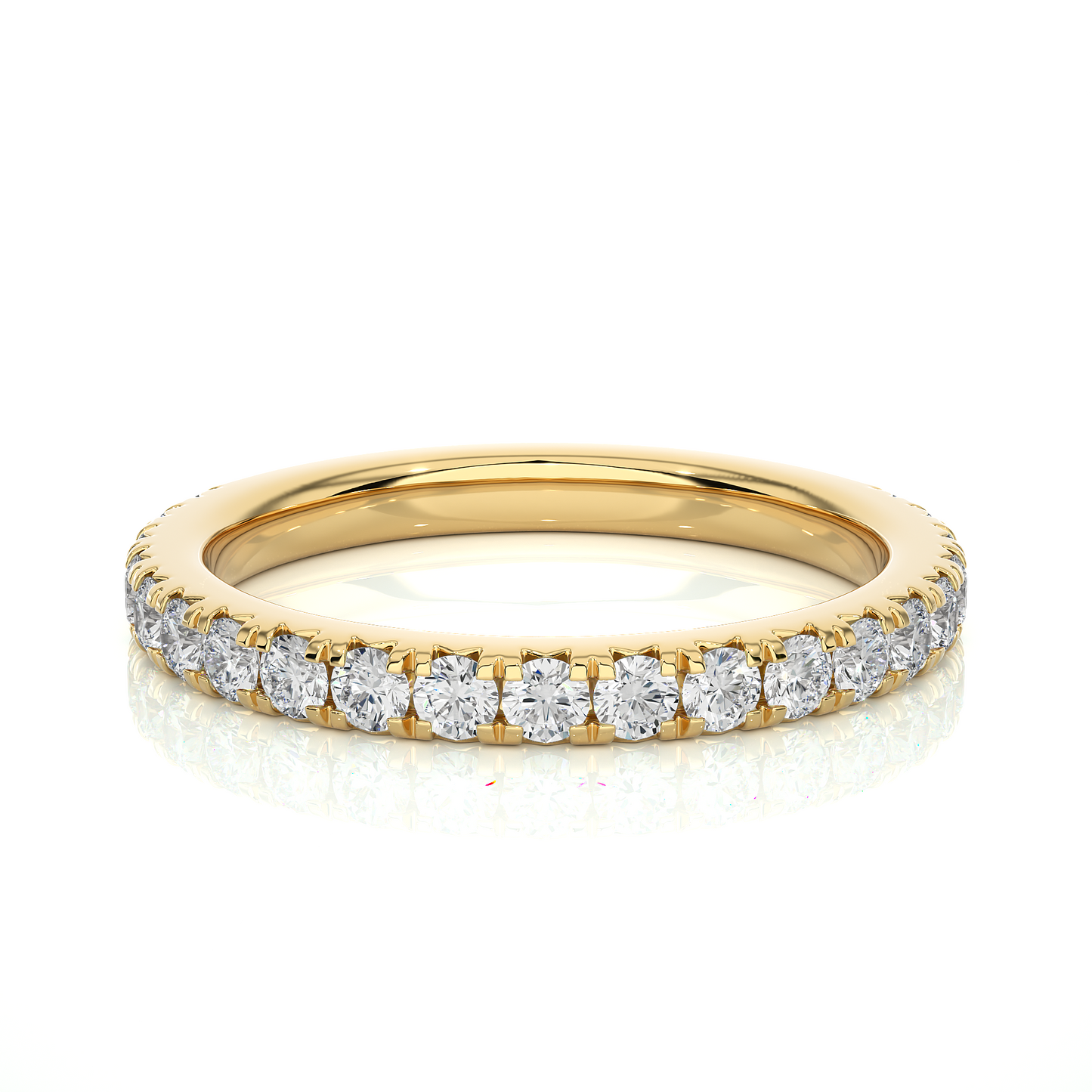 0.73 CT Round Cut Elegant Prong Set Labgrown Or Natural Diamond Wedding Band For Women's - HIGHCARAT DIAMONDS