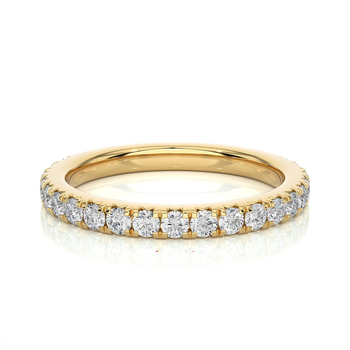 0.73 CT Round Cut Elegant Prong Set Labgrown Or Natural Diamond Wedding Band For Women's - HIGHCARAT DIAMONDS