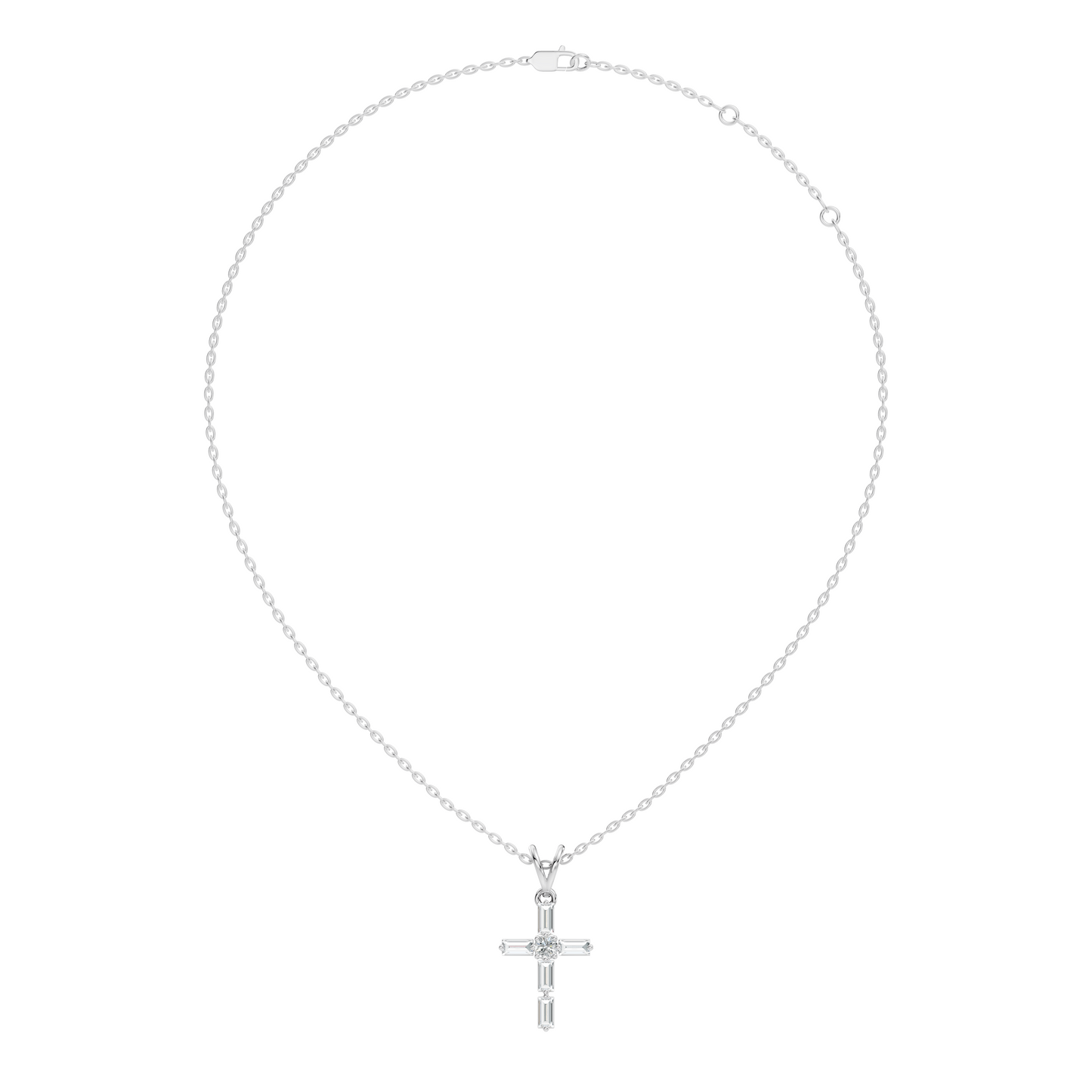 0.76 CT Baguette Cut Unisex Cross Pendant Elegant Eco-Friendly Lab-Grown Diamond Gift