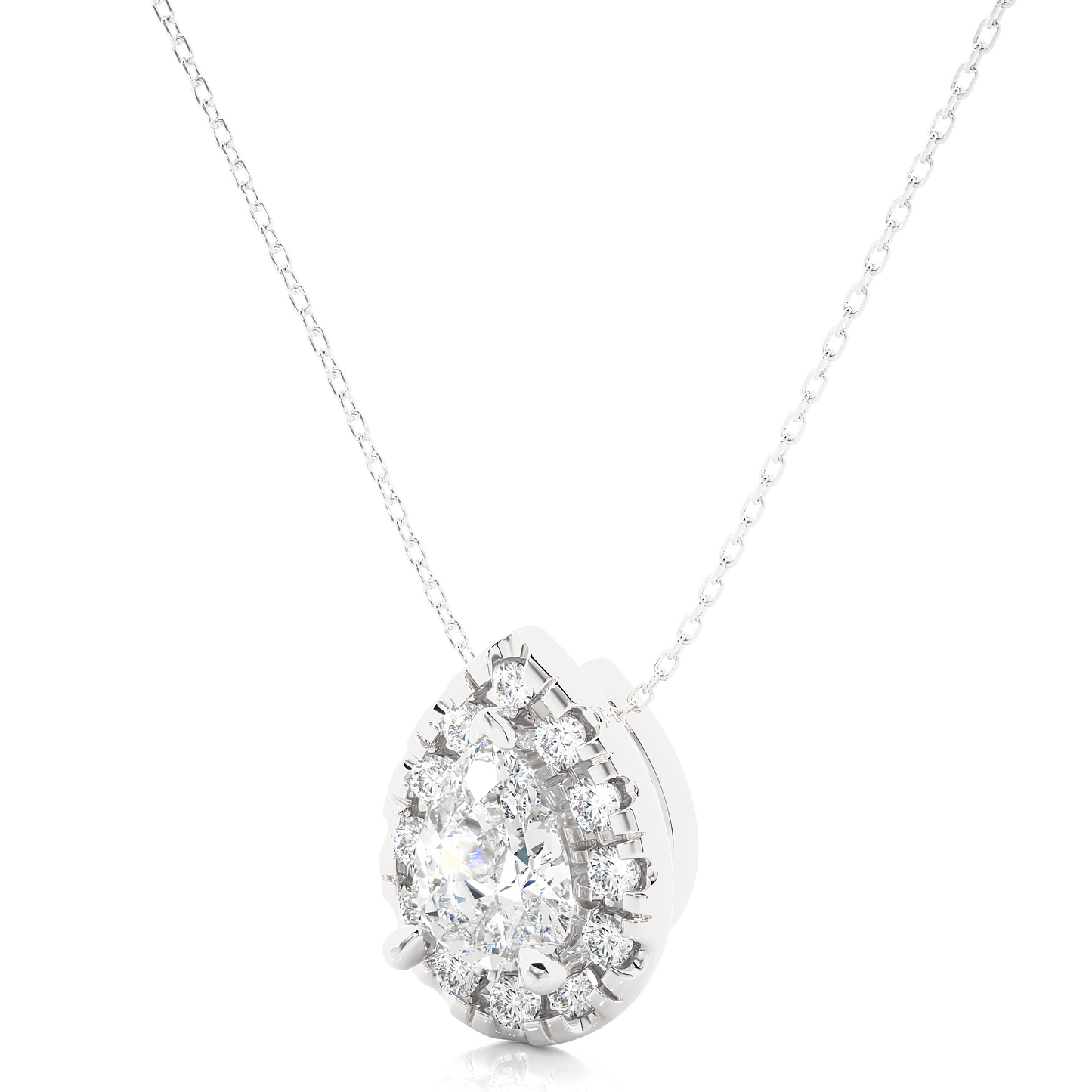0.79 CT Pear & Round Diamond Shape Pendant Perfect For Weddings & Anniversaries