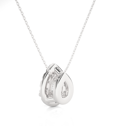 0.79 CT Pear & Round Diamond Shape Pendant Perfect For Weddings & Anniversaries