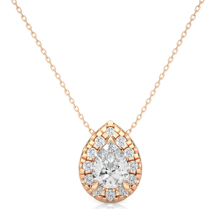 0.79 CT Pear & Round Diamond Shape Pendant Perfect For Weddings & Anniversaries - HIGHCARAT DIAMONDS