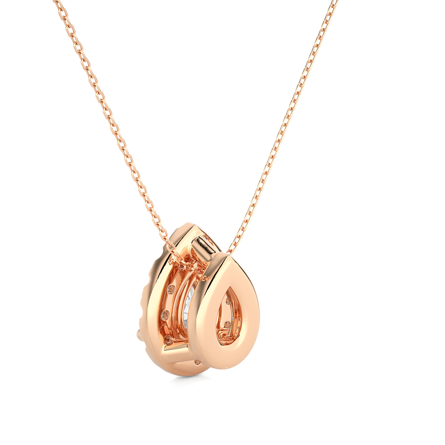 0.79 CT Pear & Round Diamond Shape Pendant Perfect For Weddings & Anniversaries - HIGHCARAT DIAMONDS